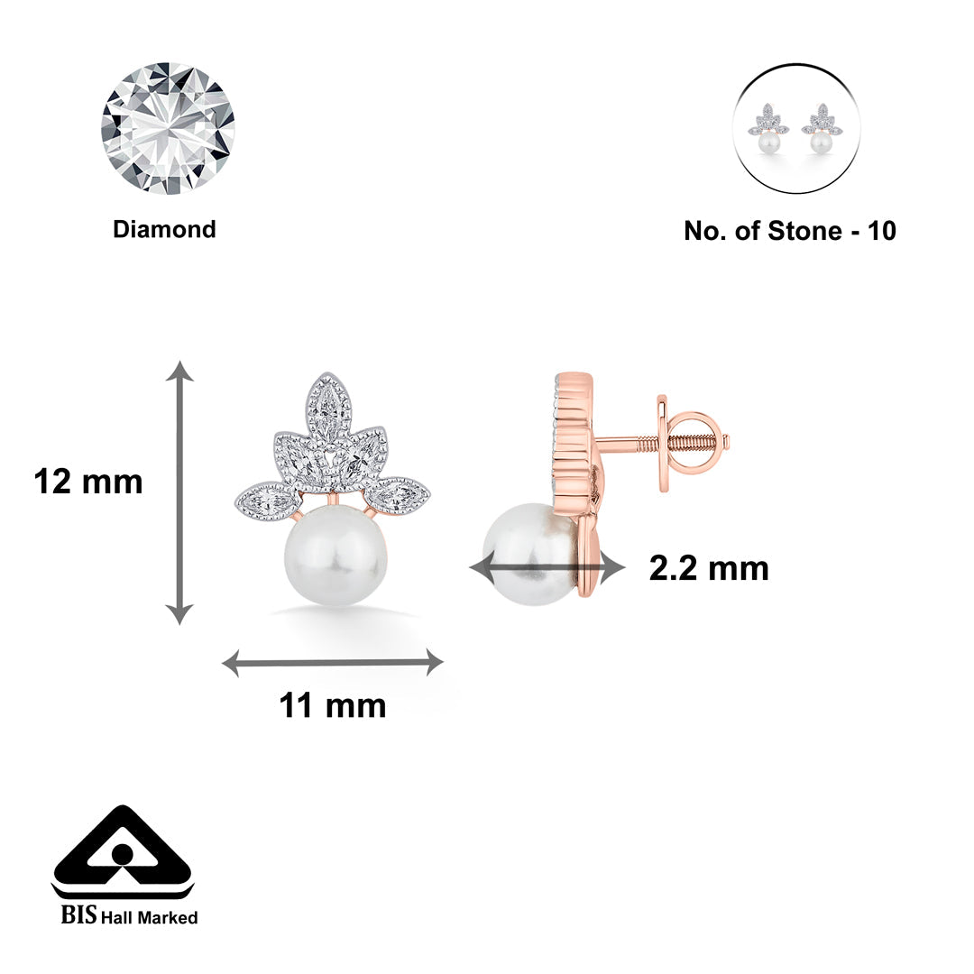 Opal Dew Diamond & Gold Stud Earrings for Women
