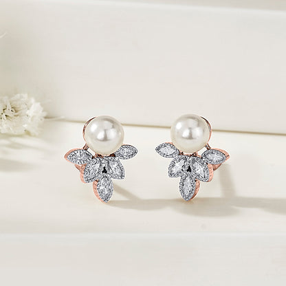 Opal Dew Diamond & Gold Stud Earrings for Women