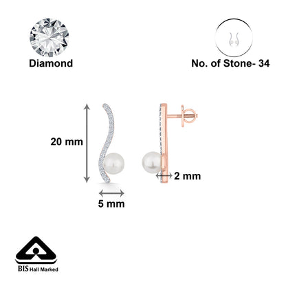 Gentle Spiral Diamond & Gold Stud Earrings for Women