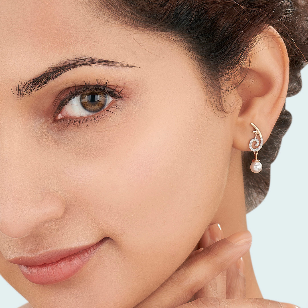 Iris Glow Diamond & Gold Drops & Danglers Earrings for Women