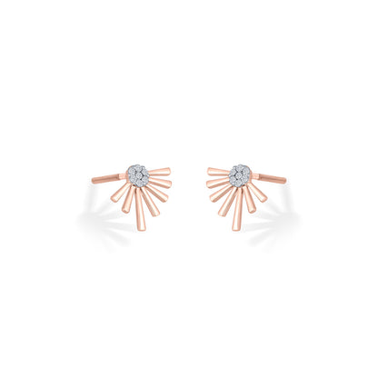 Dawn Rays Diamond & Gold Stud Earrings for Women
