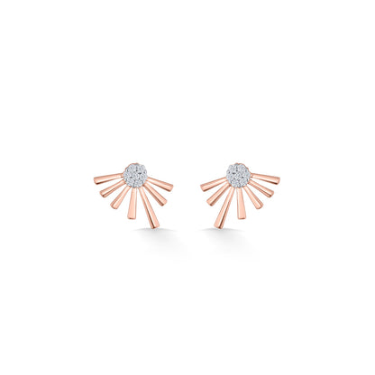 Dawn Rays Diamond & Gold Stud Earrings for Women