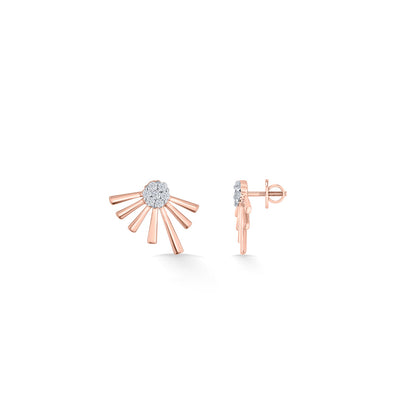 Dawn Rays Diamond & Gold Stud Earrings for Women