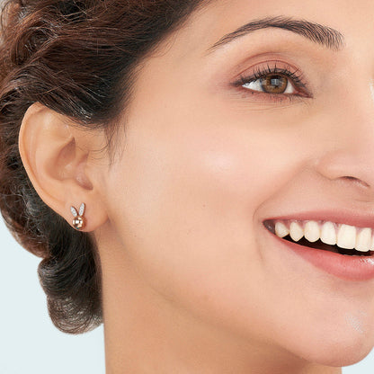 Bunny Joy Diamond & Gold Stud Earrings for Women