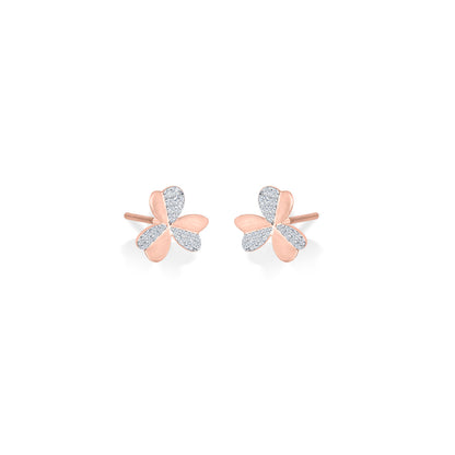 Clover Grace Diamond & Gold Stud Earrings for Women