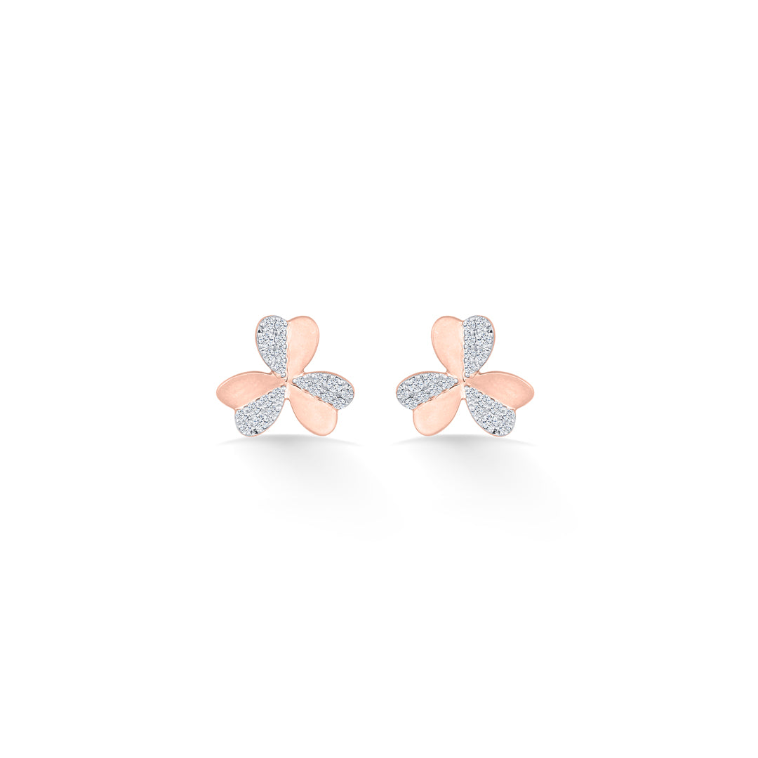 Clover Grace Diamond & Gold Stud Earrings for Women