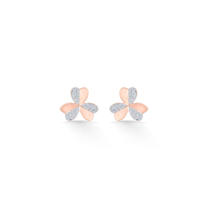 Clover Grace Diamond & Gold Stud Earrings for Women