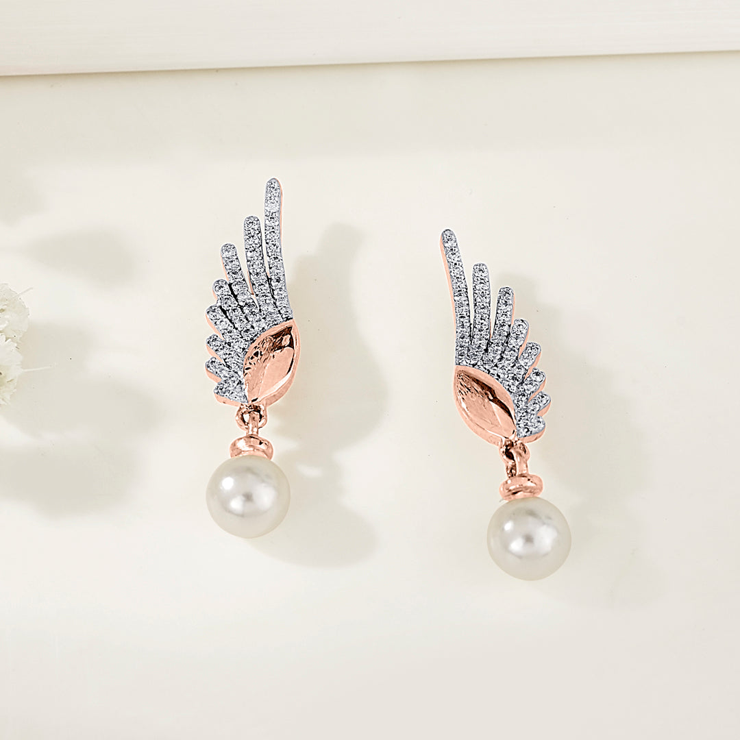Pearl Brilliance Diamond & Gold Drops & Danglers Earrings for Women