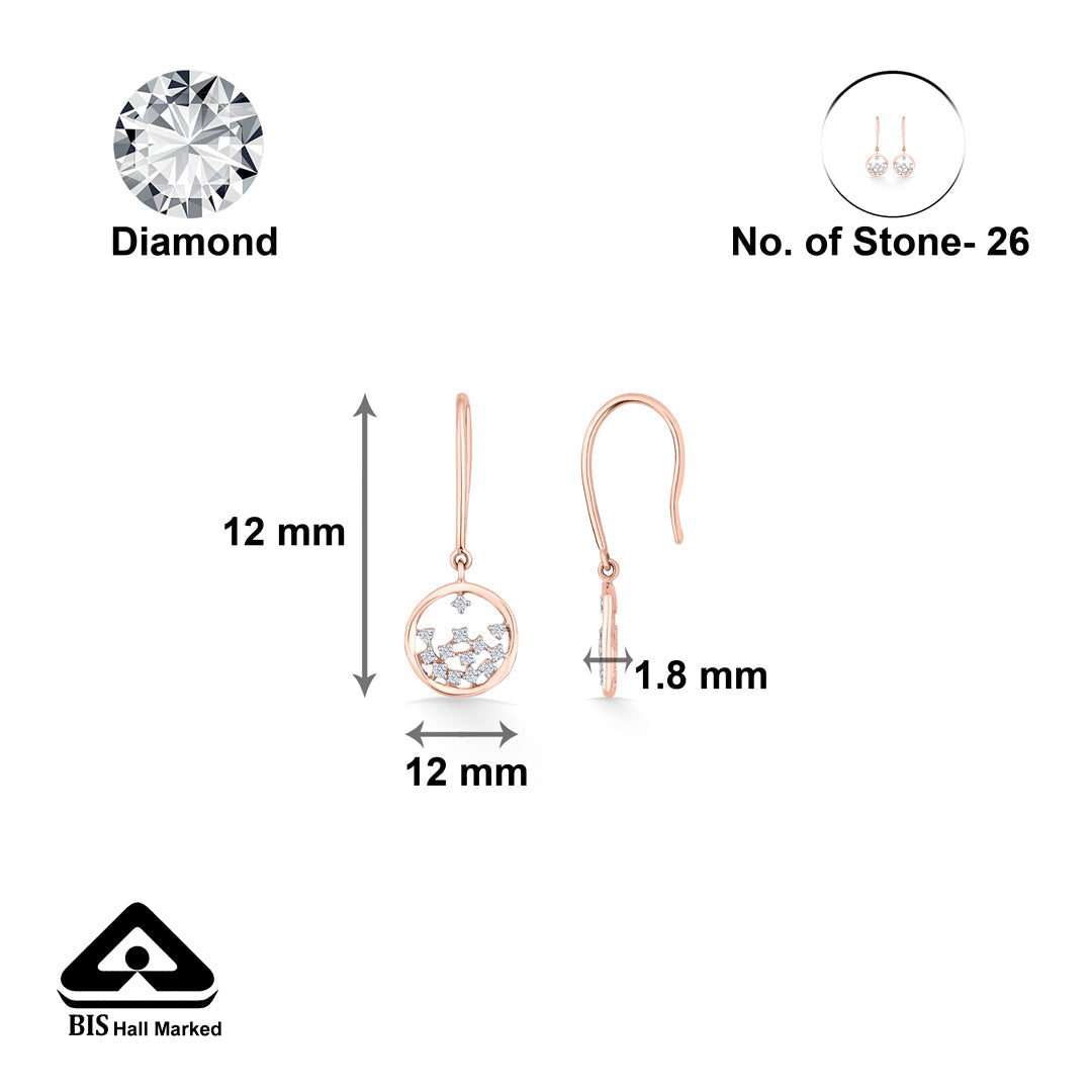 Infinite Links Diamond & Gold Drops & Danglers Earrings for Women