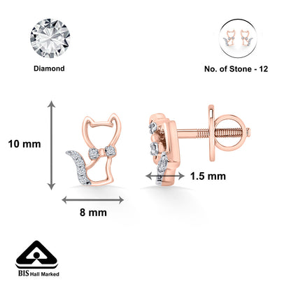 Kitty Spark Diamond & Gold Stud Earrings for Women