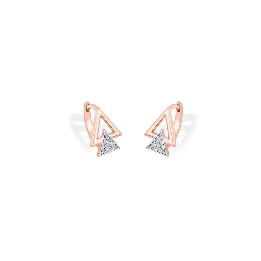 Pyramid Gleam Diamond & Gold Hoops & Huggies Earrings for Women