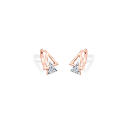 Pyramid Gleam Diamond & Gold Hoops & Huggies Earrings for Women