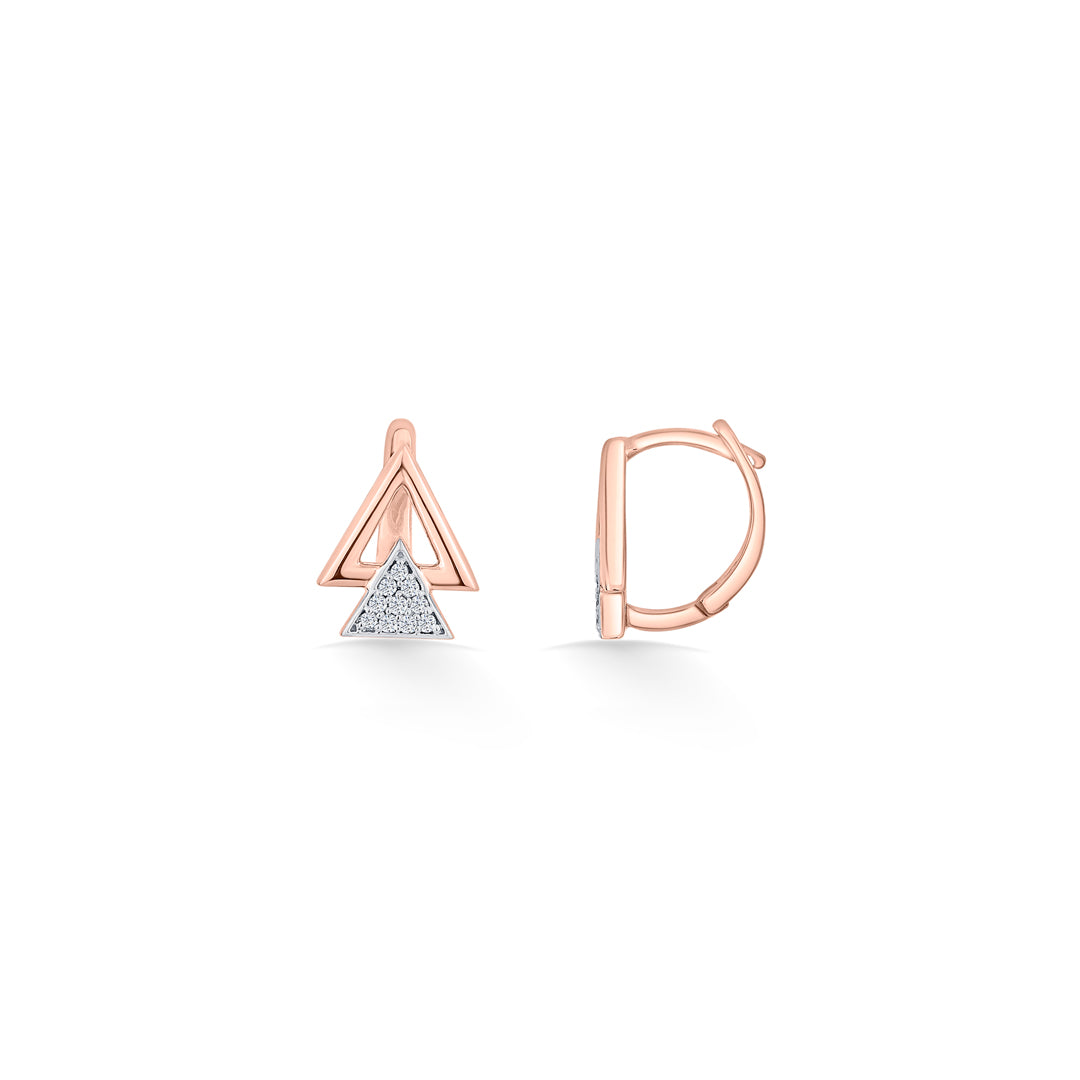 Pyramid Gleam Diamond & Gold Hoops & Huggies Earrings for Women