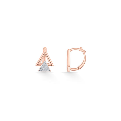 Pyramid Gleam Diamond & Gold Hoops & Huggies Earrings for Women