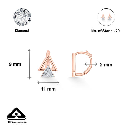 Pyramid Gleam Diamond & Gold Hoops & Huggies Earrings for Women