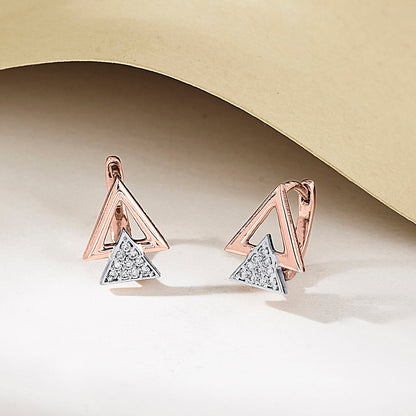 Pyramid Gleam Diamond & Gold Hoops & Huggies Earrings for Women