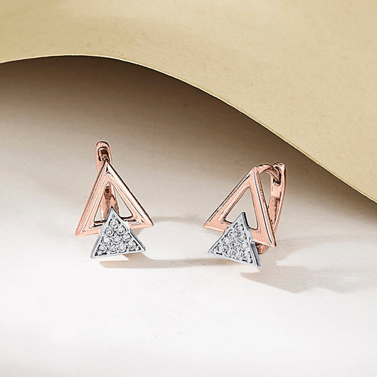 Pyramid Gleam Diamond & Gold Hoops & Huggies Earrings for Women