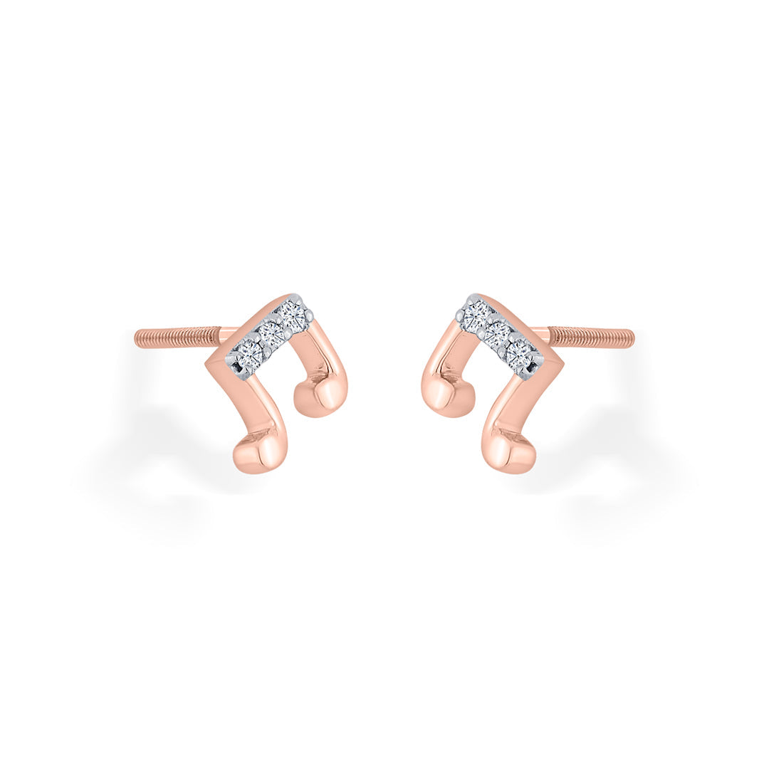 Rhythm Glow Diamond & Gold Stud Earrings for Women