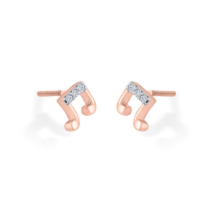 Rhythm Glow Diamond & Gold Stud Earrings for Women