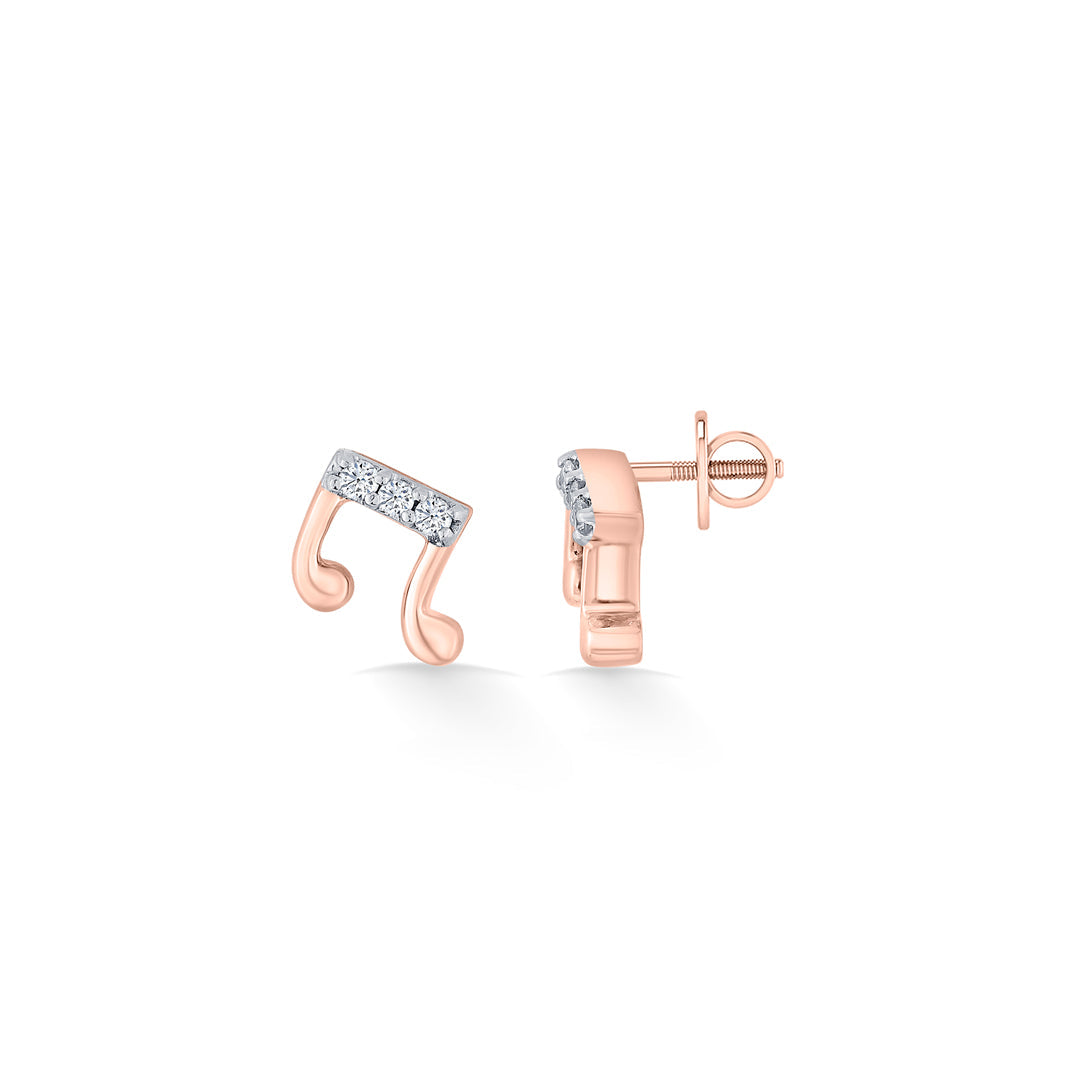 Rhythm Glow Diamond & Gold Stud Earrings for Women