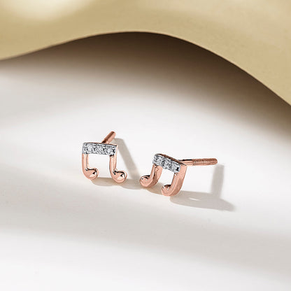 Rhythm Glow Diamond & Gold Stud Earrings for Women