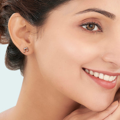 Rhythm Glow Diamond & Gold Stud Earrings for Women