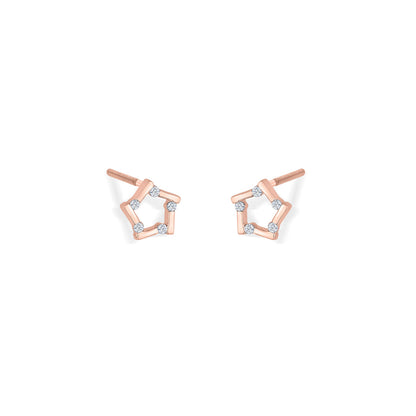 Stellar Shine Diamond & Gold Stud Earrings for Women