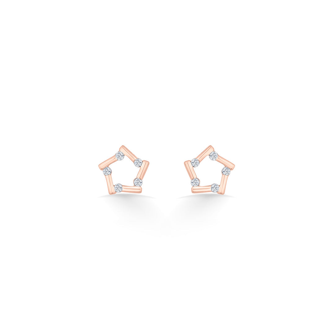 Stellar Shine Diamond & Gold Stud Earrings for Women