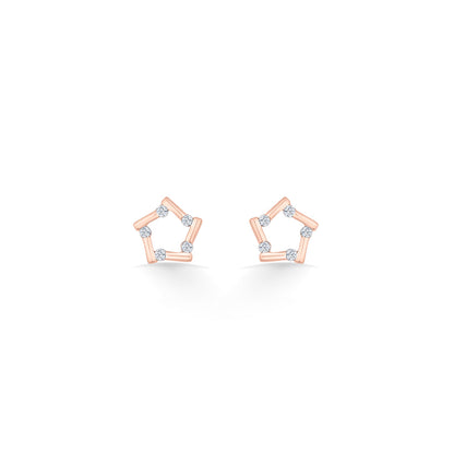 Stellar Shine Diamond & Gold Stud Earrings for Women
