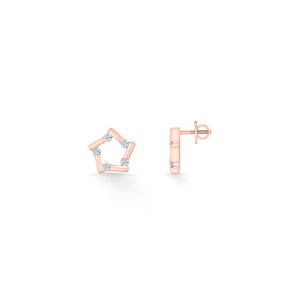 Stellar Shine Diamond & Gold Stud Earrings for Women