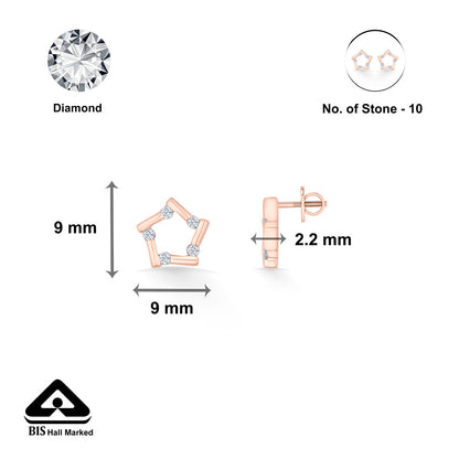 Stellar Shine Diamond & Gold Stud Earrings for Women