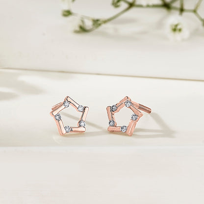 Stellar Shine Diamond & Gold Stud Earrings for Women