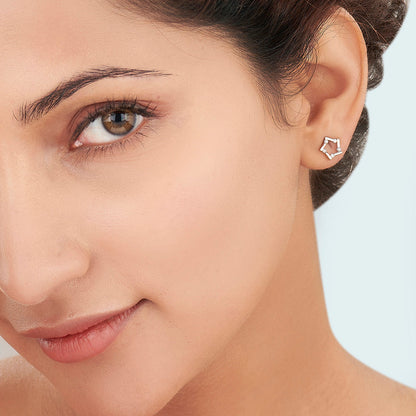 Stellar Shine Diamond & Gold Stud Earrings for Women