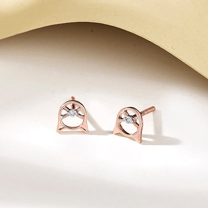 Kitty Gleam Diamond & Gold Stud Earrings for Women