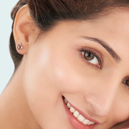 Kitty Gleam Diamond & Gold Stud Earrings for Women