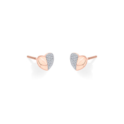 Half Halo Diamond & Gold Stud Earrings for Women