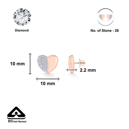 Half Halo Diamond & Gold Stud Earrings for Women