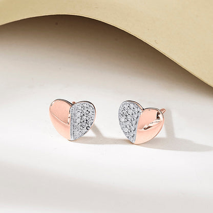 Half Halo Diamond & Gold Stud Earrings for Women