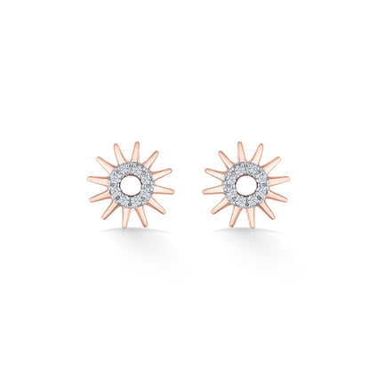 Sunrise Glow Diamond & Gold Stud Earrings for Women