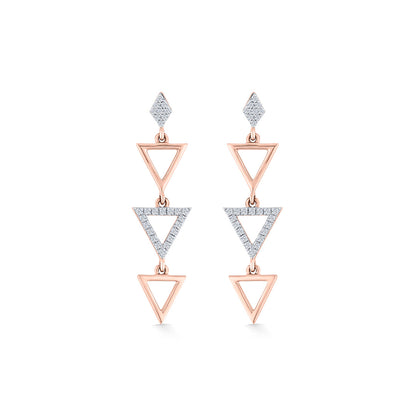 Pyramid Spark Diamond & Gold Drops & Danglers Earrings for Women