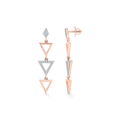 Pyramid Spark Diamond & Gold Drops & Danglers Earrings for Women