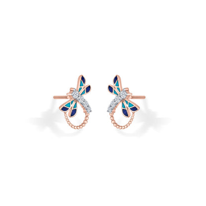 Sapphire Dream Diamond & Gold Stud Earrings for Women