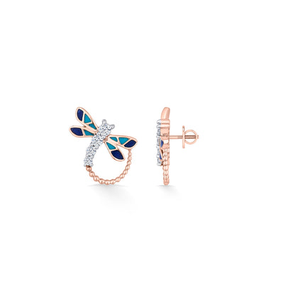 Sapphire Dream Diamond & Gold Stud Earrings for Women