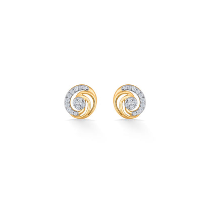 Orbit Grace Diamond & Gold Stud Earrings for Women