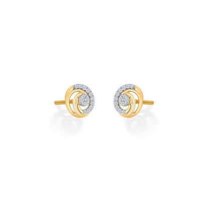 Orbit Grace Diamond & Gold Stud Earrings for Women