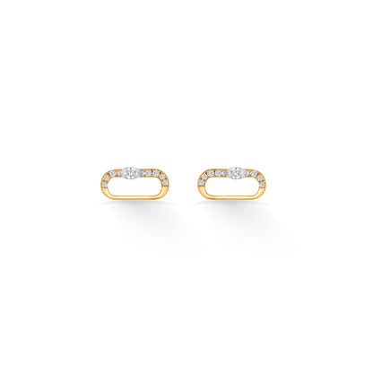 Ovalith Gleam Diamond & Gold Stud Earrings for Women