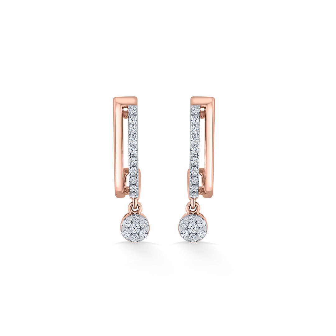 Dangleva Halo Diamond & Gold Hoops & Huggies Earrings for Women