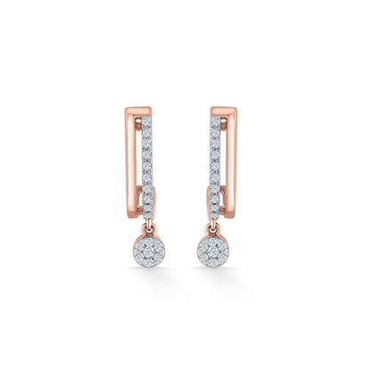 Dangleva Halo Diamond & Gold Hoops & Huggies Earrings for Women
