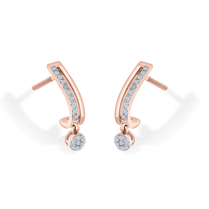 Dangleva Halo Diamond & Gold Hoops & Huggies Earrings for Women