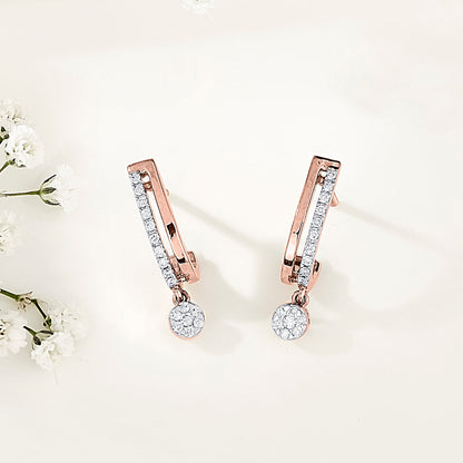 Dangleva Halo Diamond & Gold Hoops & Huggies Earrings for Women